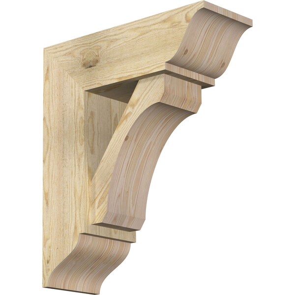 Ekena Millwork Legacy Traditional Rough Sawn Bracket w/ Offset Brace, Douglas Fir, 8"W x 22"D x 26"H BKT0806X22X26LEC01RDF - main